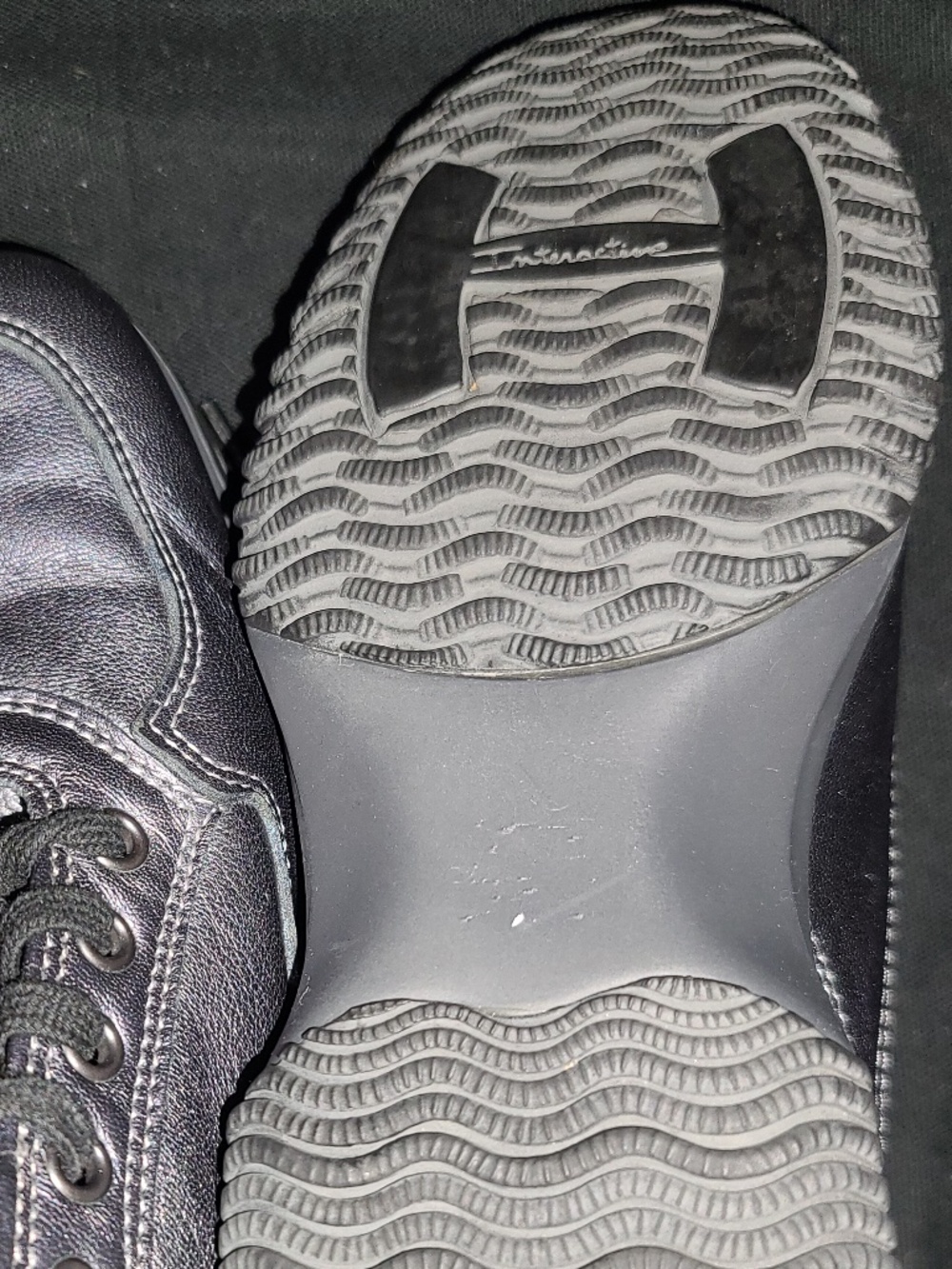 Hogan black Interactive leather sneakers  with rhinestone-embellished side logo - Picture 5 of 7
